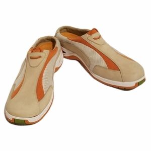 Cole Haan Nike Air orange suede & leather slip ons size 9B